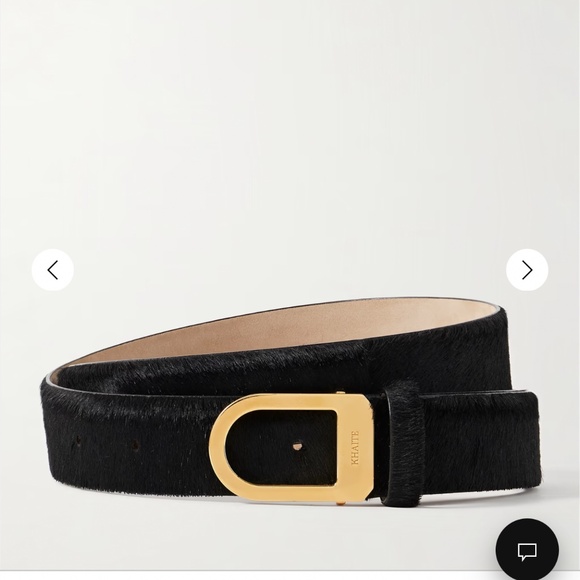 KHAITE Accessories - NWT black Khaite pony calf hair gold belt